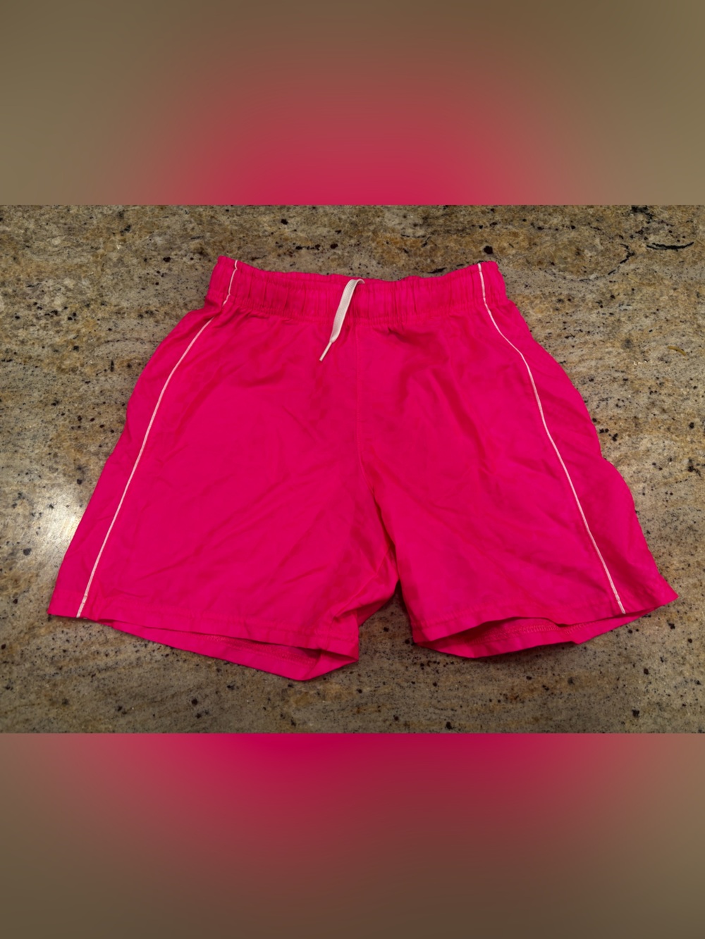 DSG Kids Hot Pink Athletic Shorts with White Piping